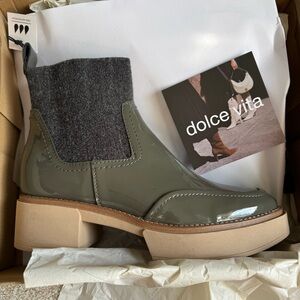 Dolce Vita Women's Dark Olive and Grey Salone H2O Ankle Boots